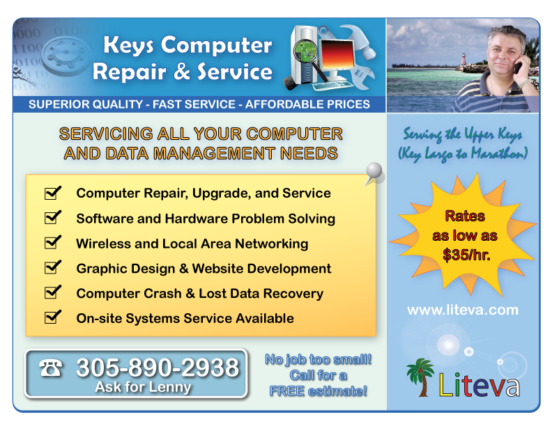 
Computer Repair, Upgrade, and Service; 
Software and Hardware Problem Solving; 
Wireless and Local Area Networking; 
Graphic Design & Website Development; 
Computer Crash & Lost Data Recovery; 
On-site Systems Service Available
